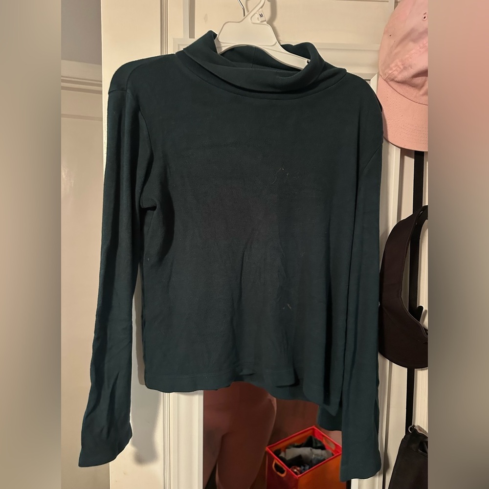 Uniqlo Green Thermal Fleece Knit Turtleneck Long sleeve Shirt Women M